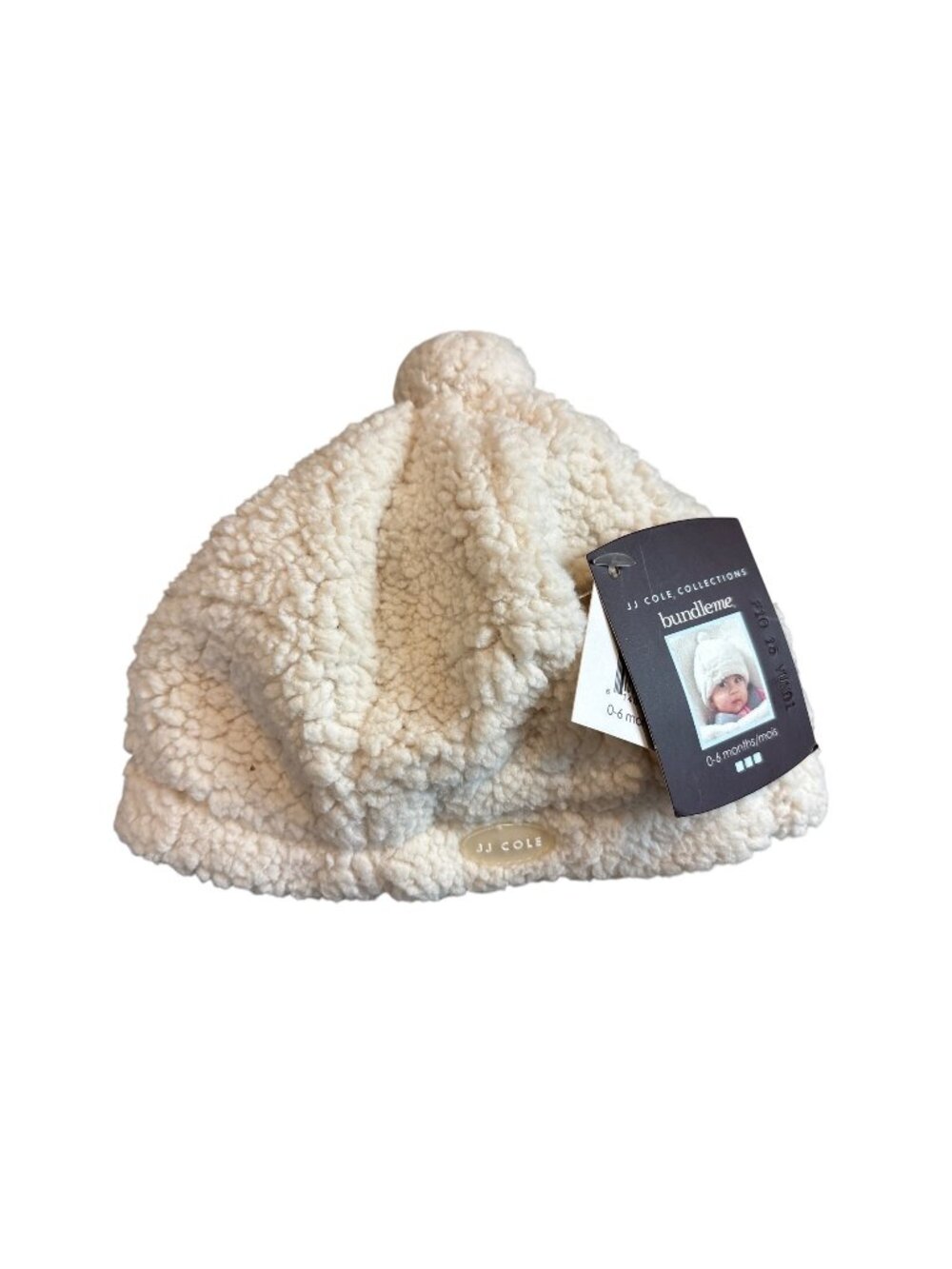 JJ Cole Bundleme Hat Cream 0-6 Months Cozy Fleece Winter Baby Shower Gift